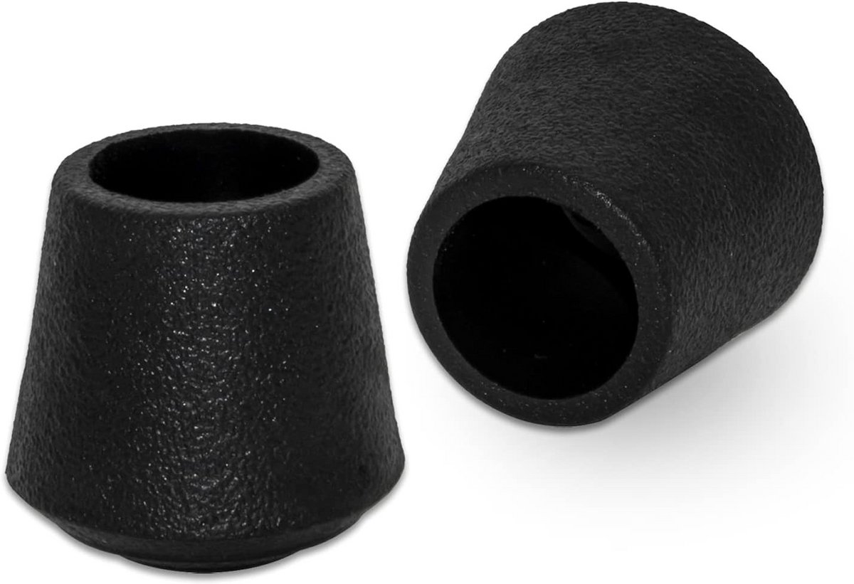 Zwarte Kunststof Poten Doppjes - 14mm Ronde Vloerbeschermers voor Stoelen en Meubels - 8 Stuks