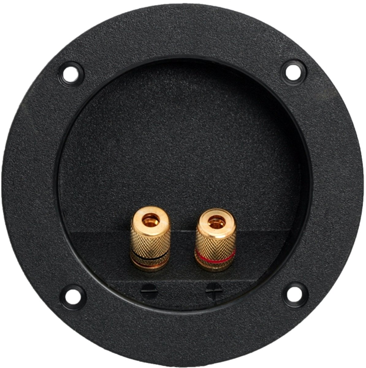 2x Luidspreker Aansluiting 2-Polig – Vergulde Speaker Socket Inbouw – Schroefbare Luidspreker Connector (105 mm) - 2 Stuks [05184]