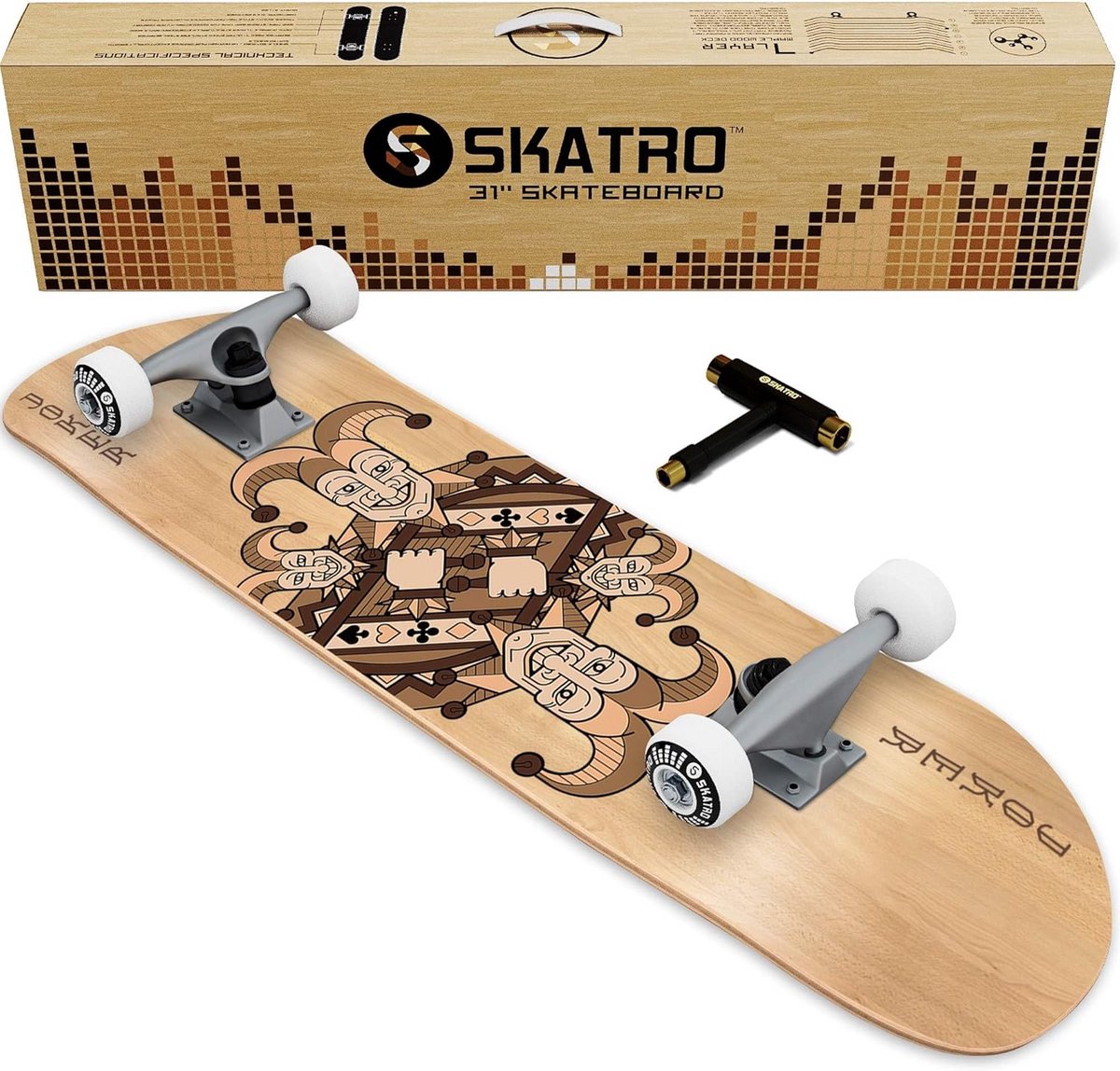 Compleet Skateboard 31 Inch - Inclusief Trucks & Wielen - Voor Beginners en Gevorderden