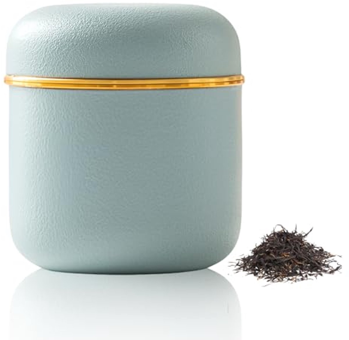 Ynkkvre - Keramisch Theeblik - Aluminiumlegering Deksel - Luchtgedichte Opberging Voor Matcha En Droge Ingredi毛nten - 1 Stuks - Thuis/Kantoor/Reizen Hellblauw