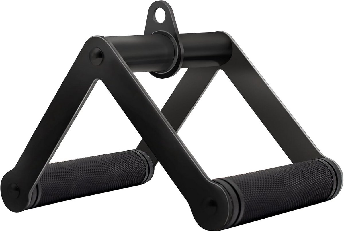 Dubbele D-Roephandvat voor Kabeltraining - Roestvrij Staal met Antislip Grip