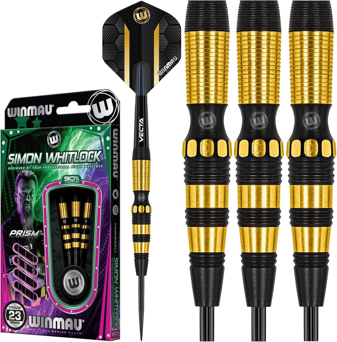 23 gram Tungsten Darts Set met Flights en Stengels