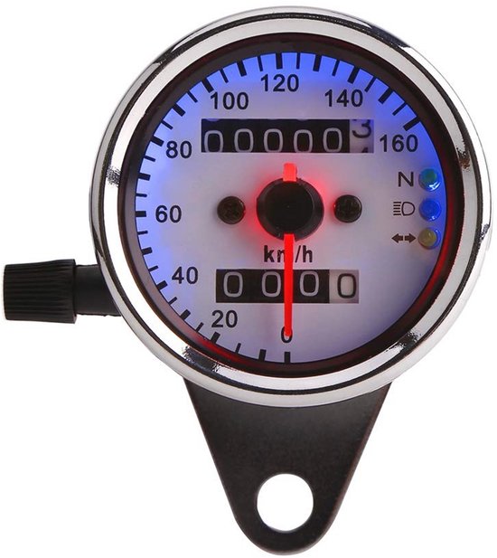 Universele Motorsnelheidsmeter met Dubbel Digitaal Display - km/u - Zilver van universele — afbeelding 3