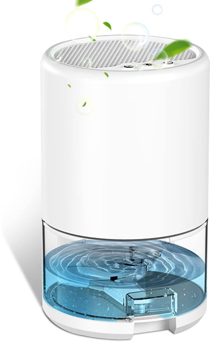 Luchtontvochtiger - Slaapkamerluchtontvochtiger - Ronde huishoudelijke luchtontvochtiger 1000 ml - met 7-kleurige LED-verlichting - Draagbare droogmiddelluchtontvochtiger - Stille mini-badkamerluchtontvochtiger - met automatische uitschakelfunctie