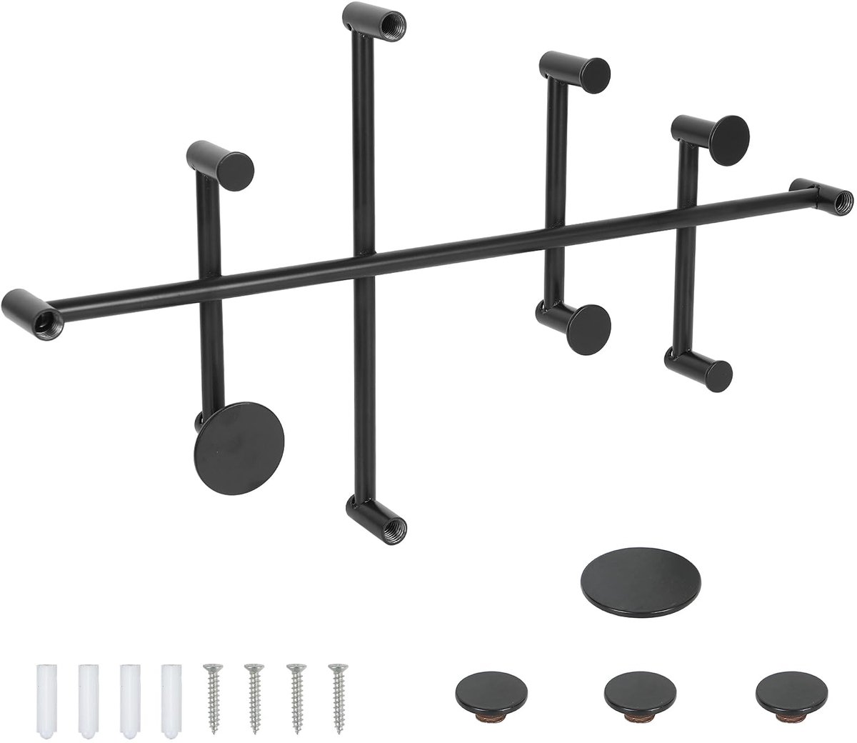 Unyqoos Moderne metalen wandgarderobe met tien stevige haken voor diverse ruimtes Zwart
