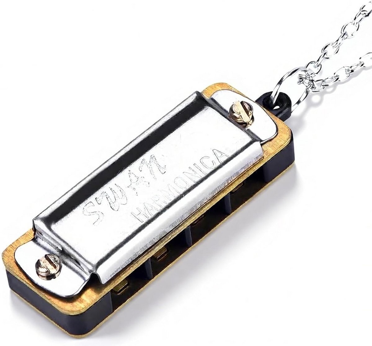 Mini Mondharmonica aan Ketting C Toonsoort 4 Gaten 8 Tonen Draagbaar Cadeau