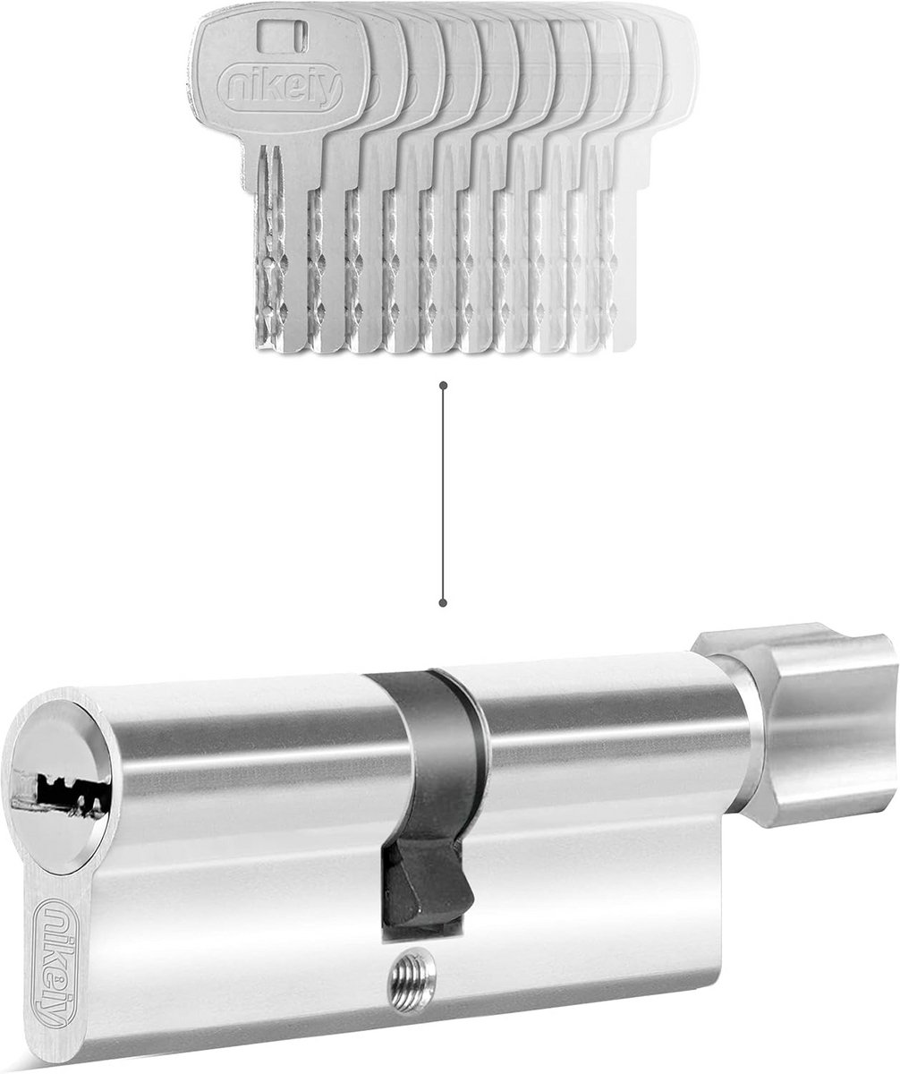 Hoogwaardige Dubbele Cilinderslot Set 30/30mm (60mm Totaal) - Inclusief 5 Sleutels, Gelijksluitend Deurslot met N+G Functie