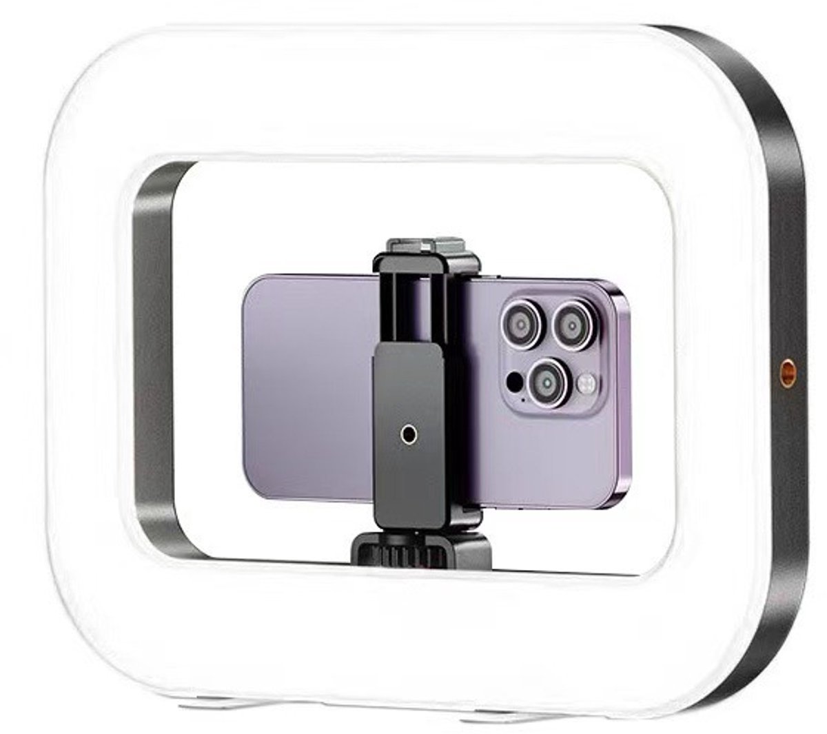 Verstelbare LED-ringlamp, oplaadbare ringlamp voor mobiele telefoons, geschikt voor camera's, mobiele telefoons, iPads, laptops, make-up, enz.