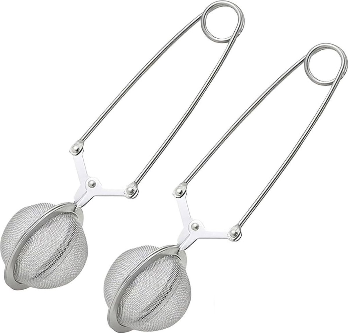 Losse theeclips – Theezeef – Set van 2 ronde theefilters – Zilver