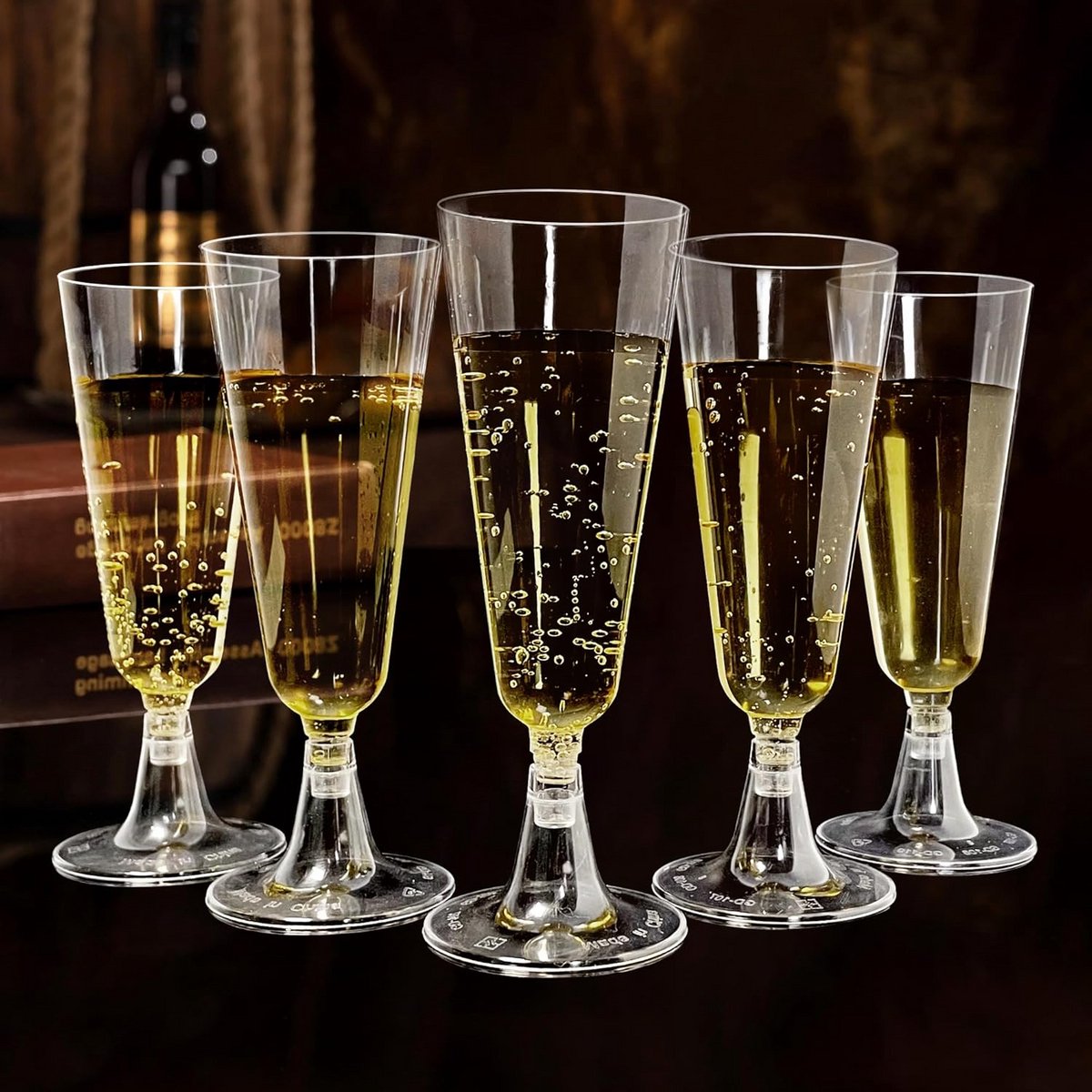 25 Stuks Herbruikbare Transparante Kunststof Champagneglazen 160 ml Stapelbaar