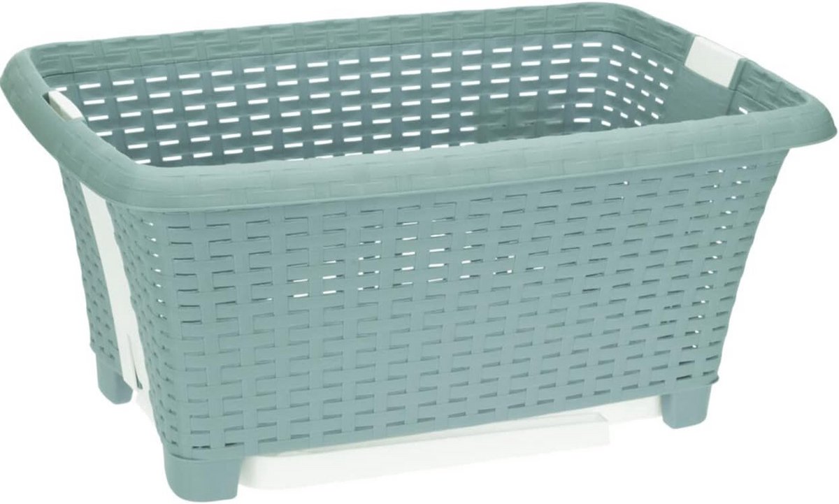 Groene kunststof wasmand op poten 38 liter
