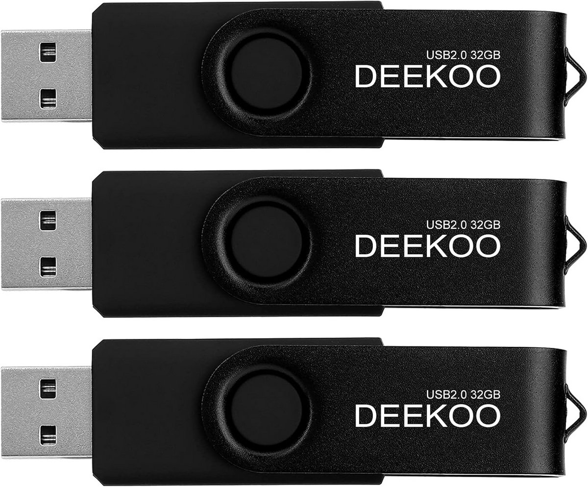 Set van 3 USB 2.0 Flash Drives 32GB Geheugensticks Zwart