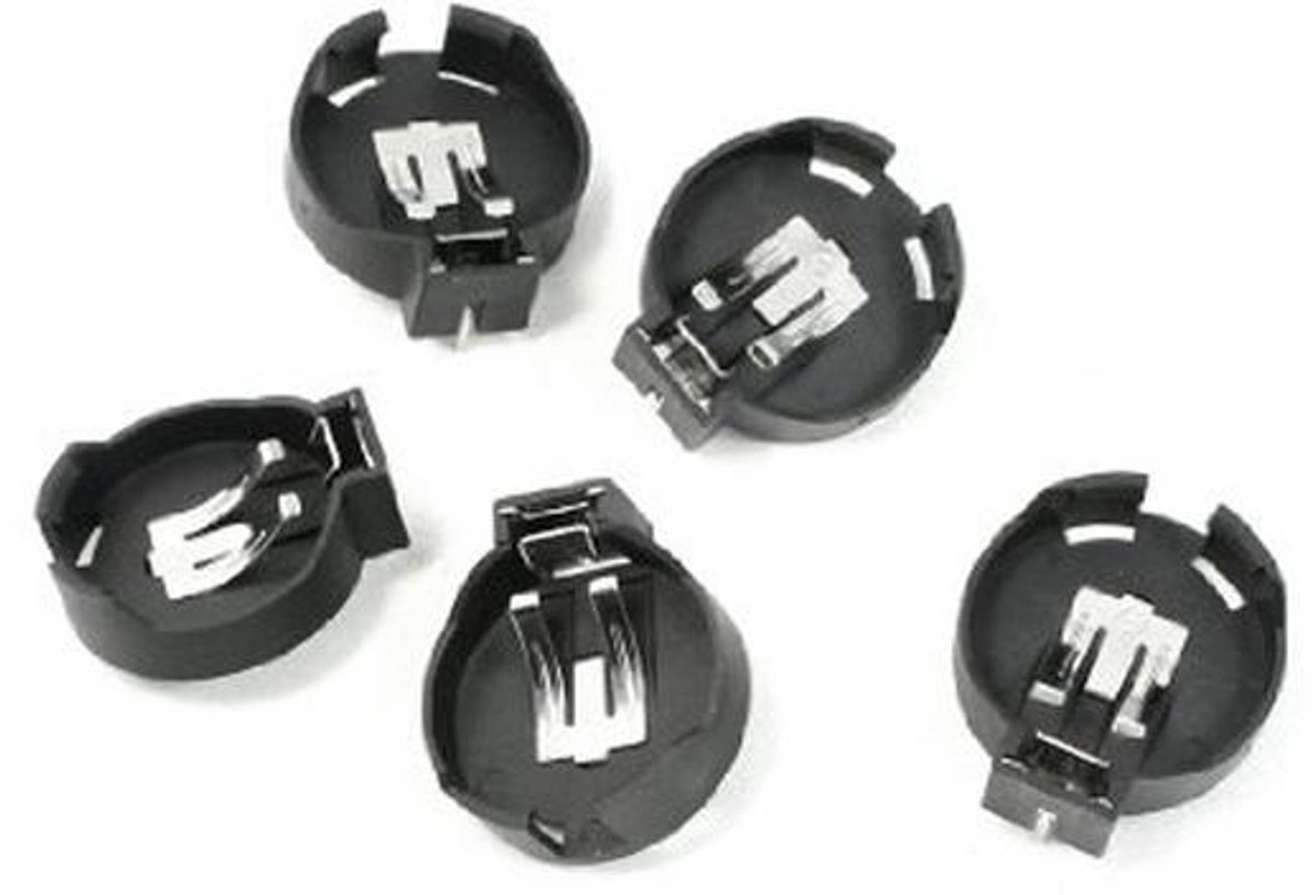 5 Stuks CR/LIR2450 Muntknop Batterij Houder - Zwart