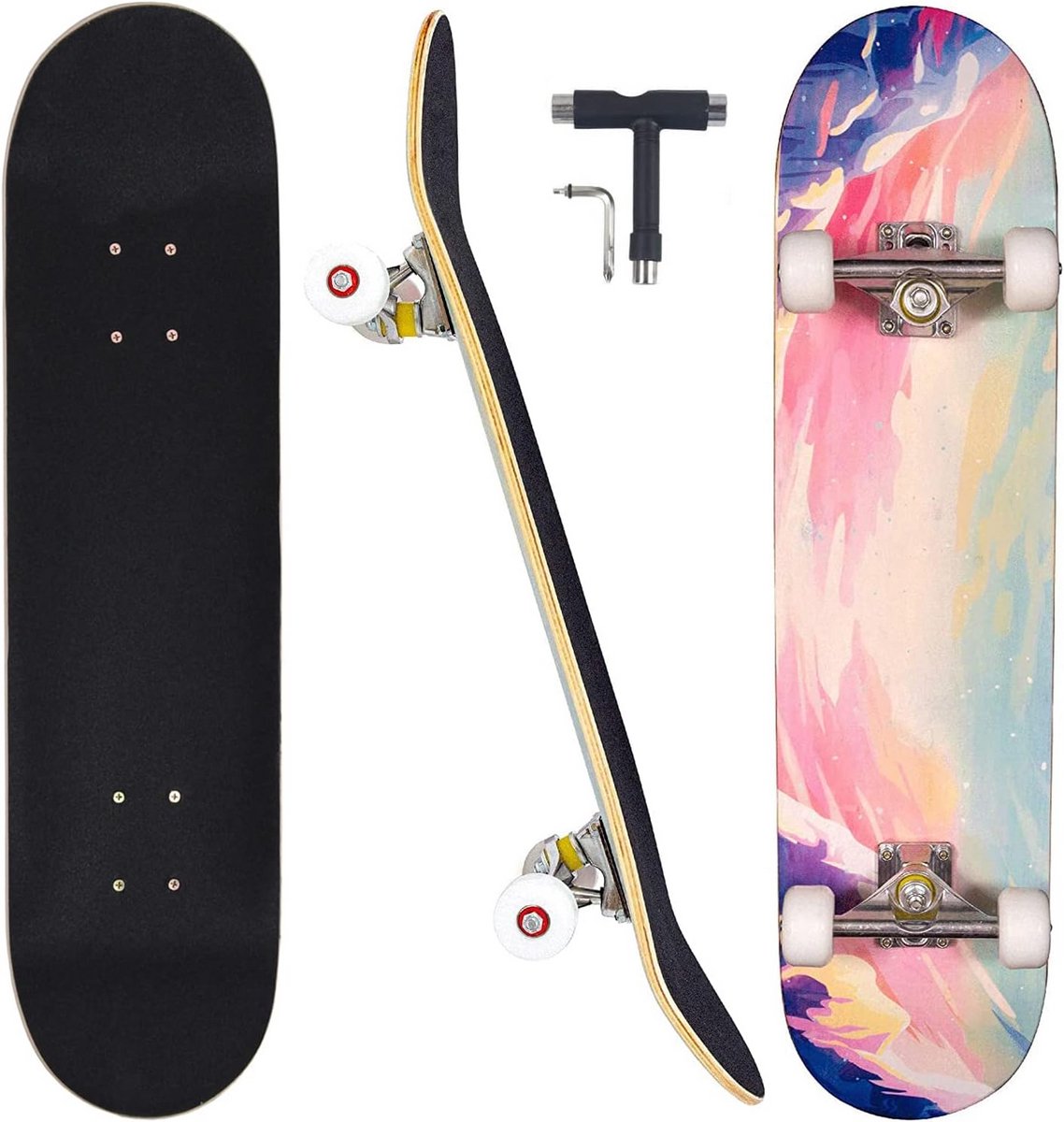 31 Inch Pro Complete Skateboard - Dubbele Kick Concave voor Beginners en Gevorderden