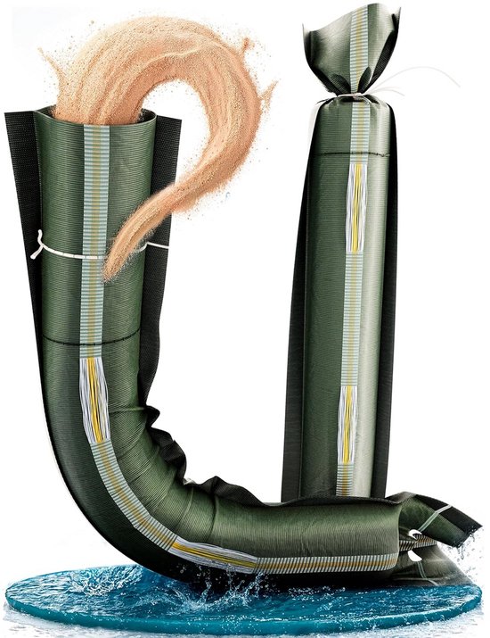 20 Stuks Zandzakken voor Overstromingsbescherming - 25x100 cm met Handvatten en Trekkoord