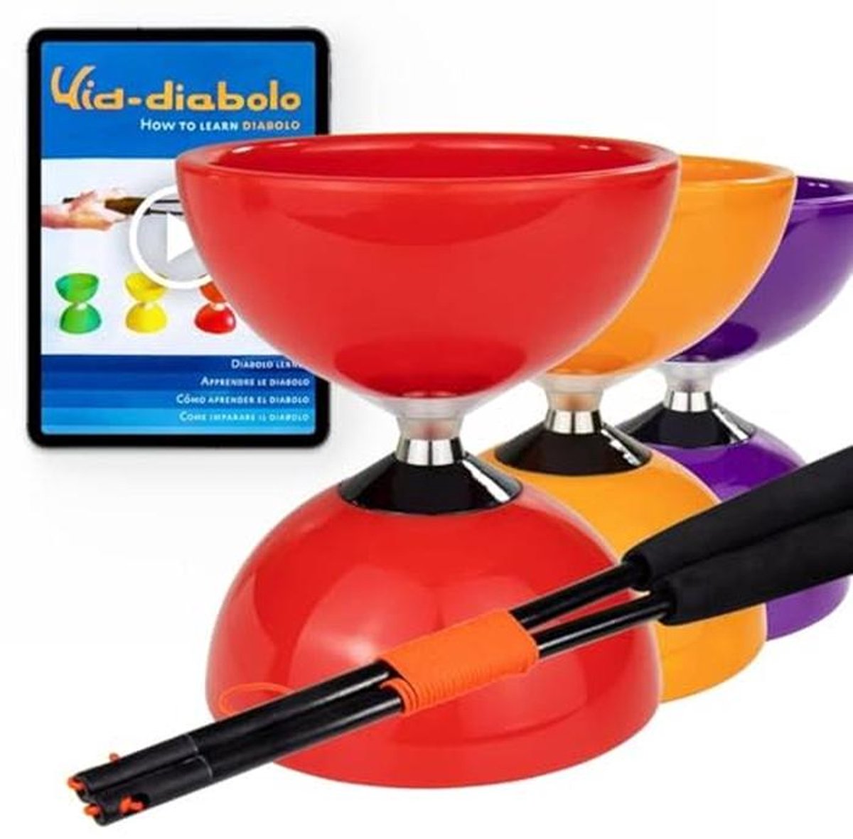 Carousel Diabolo Jongleerset met Kogellager en Handstaven – Jongleerspeelgoed voor Beginners en Professionals