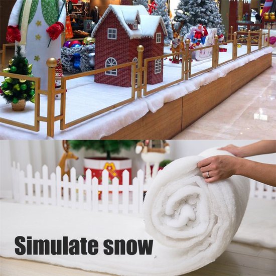 ISAKEN Kerst Sneeuw Deken Set Kunstmatige Sneeuw Dekens voor Kerstboom Achtergrond Decoraties, Wit Sneeuw Tapijt voor Venster Display Scène, 240 * 80cm
