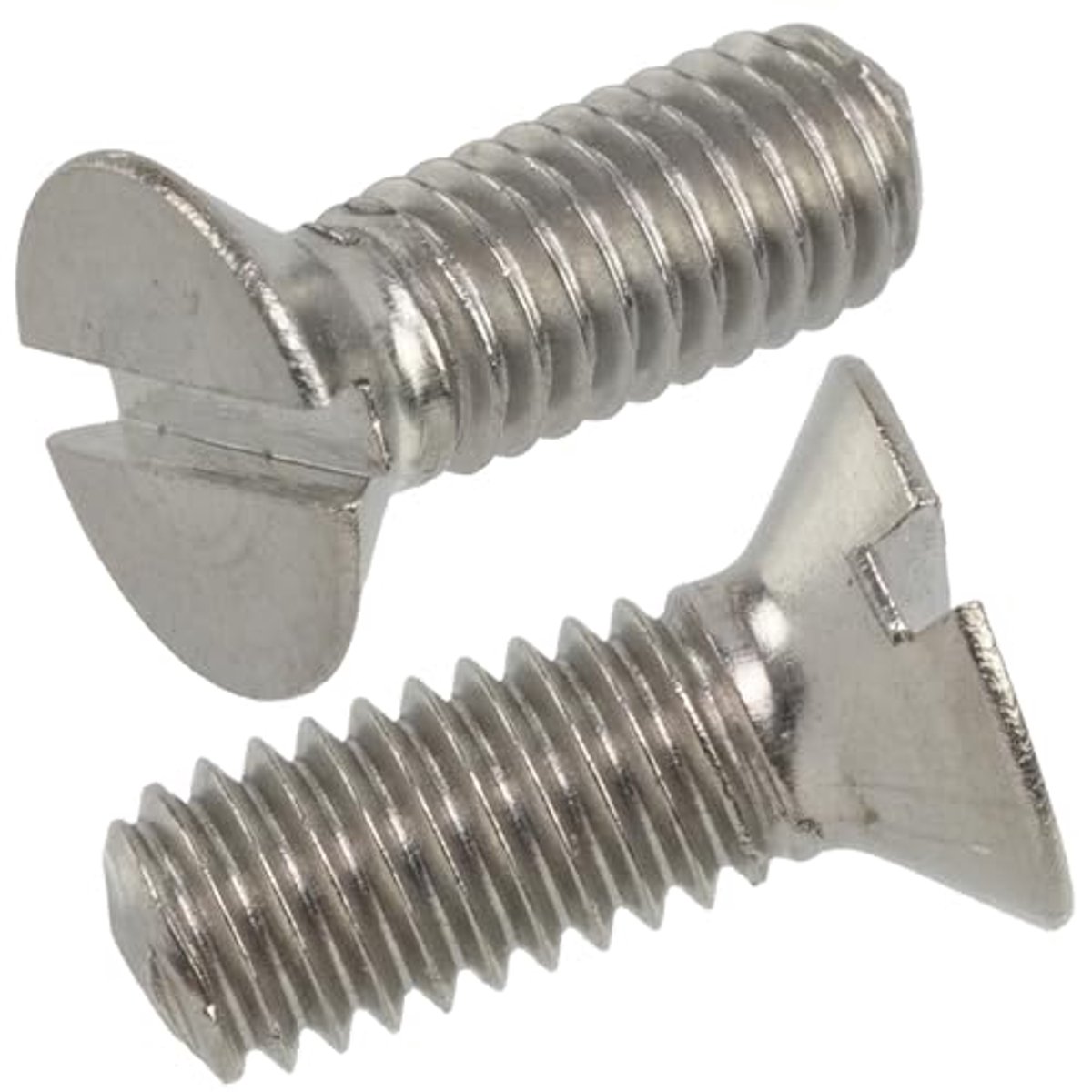 Set van 12 metalen schroeven met verzonken kop M3x8mm met metrische SL-vingerafdruk - staal - kleur zilver