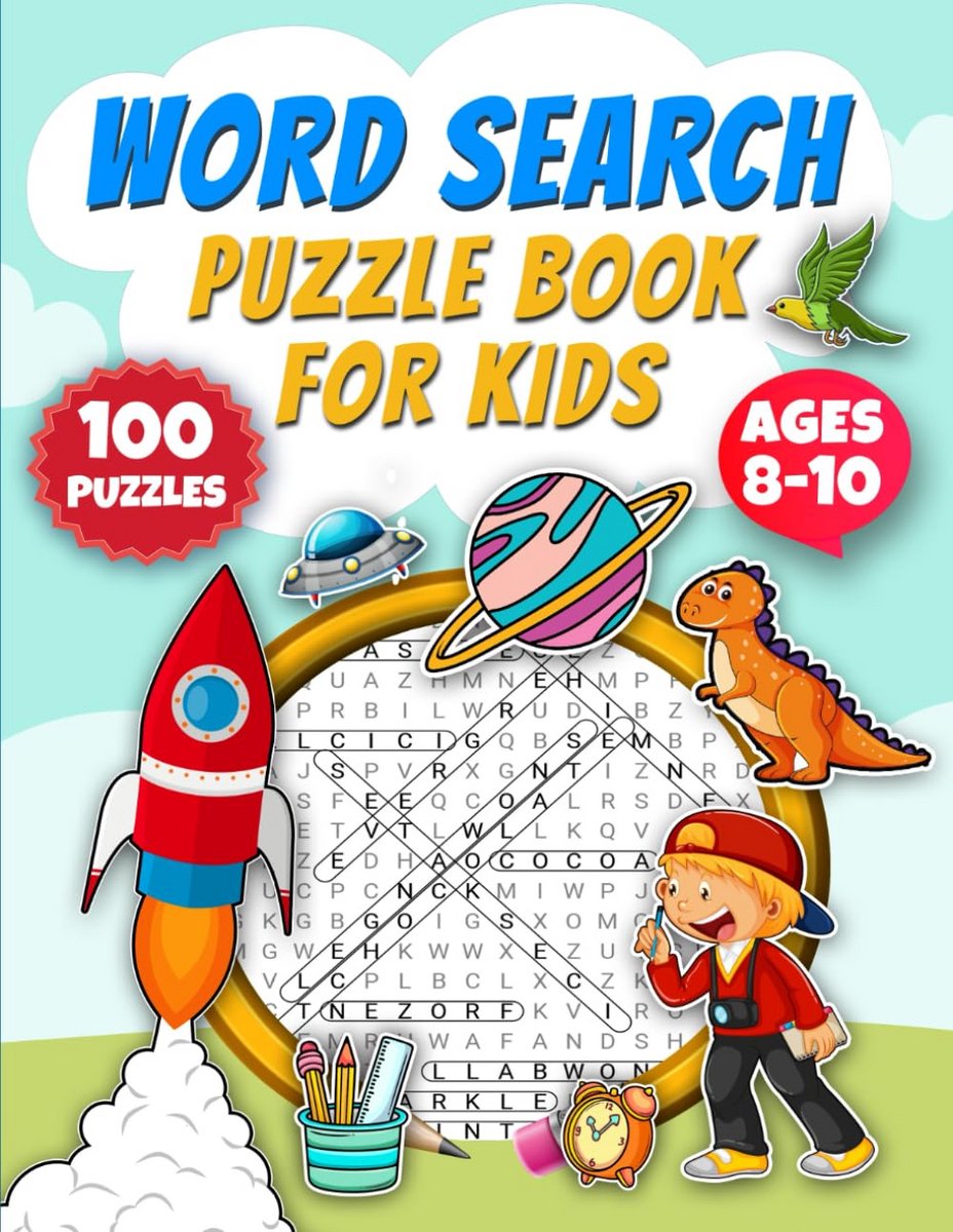 Woordzoekers voor Kinderen van 8-10 Jaar: 100 Puzzels voor Taal- en Denkspelletjes