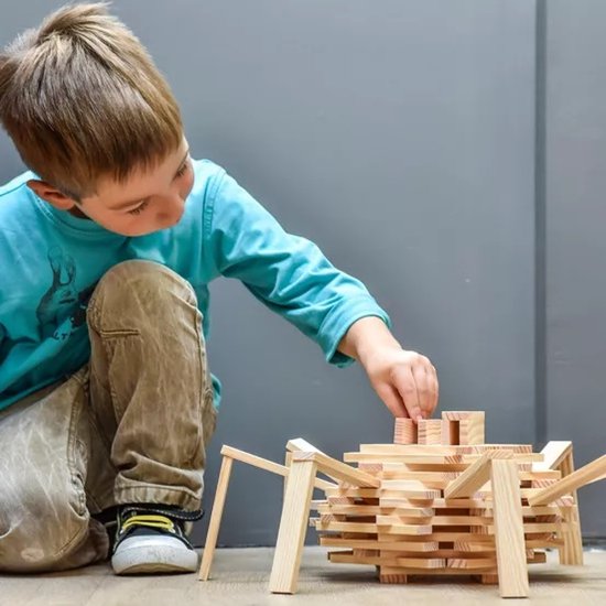 KAPLA - KAPLA Blank - Constructiespeelgoed - 200 grenenhouten plankjes
