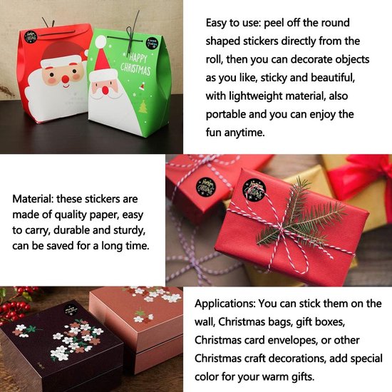 Grote Rol Kerst stickers 500 stuks - Cadeau Labels en Versierstickers ...