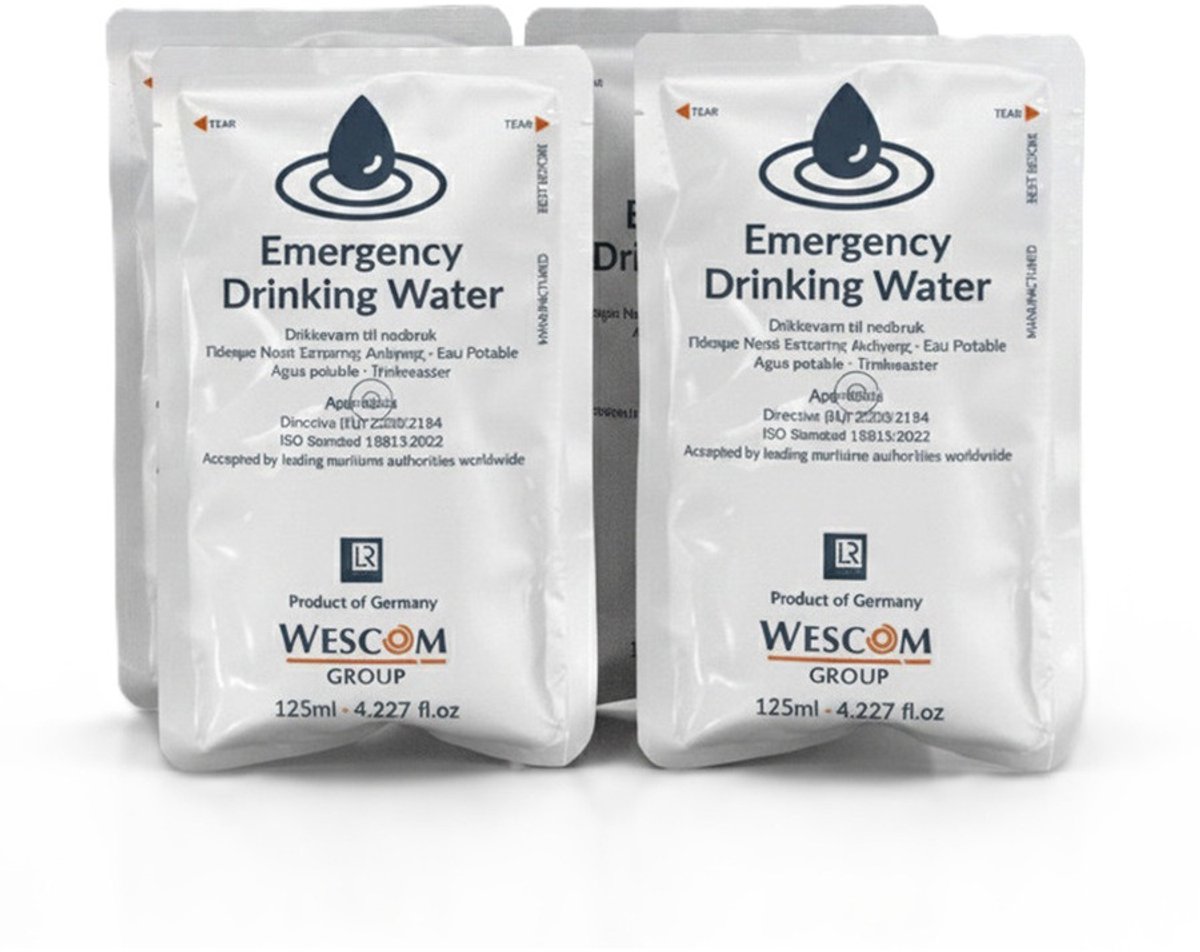 Pain Wessex Noodrantsoen drinkwater - 12x stuks - zakjes water - preppen / noodpakket / survival