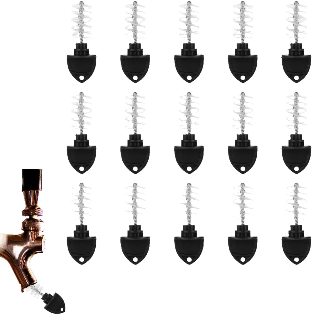 15 Stuks Bier Tap Plug Borstels, Ontwerp Bier Kraan Nylon Grade Kraan Borstel Bier Kraan Cleaner Diepgang Bier Plugs Plug Bier Tap Cleaner Home Brew Accessoires