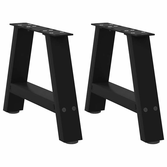 vidaXL - Pieds de table basse - 2 - pcs - Forme A - 30x(30-31) - cm - acier - noir