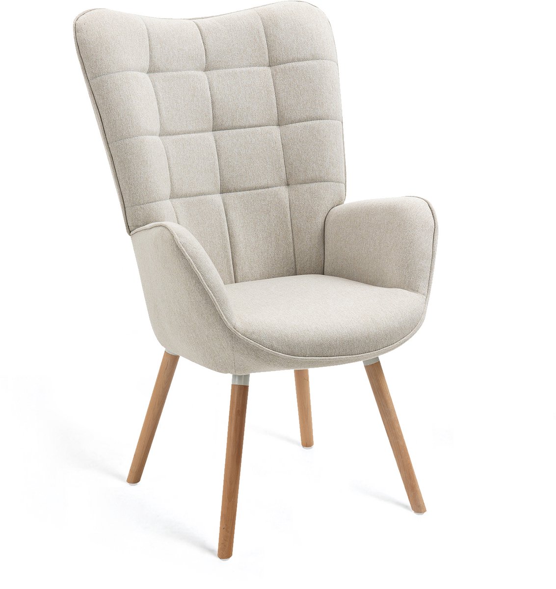 MEUBLES COSY FUNKEL - Scandinavische fauteuil - Beige zacht stof