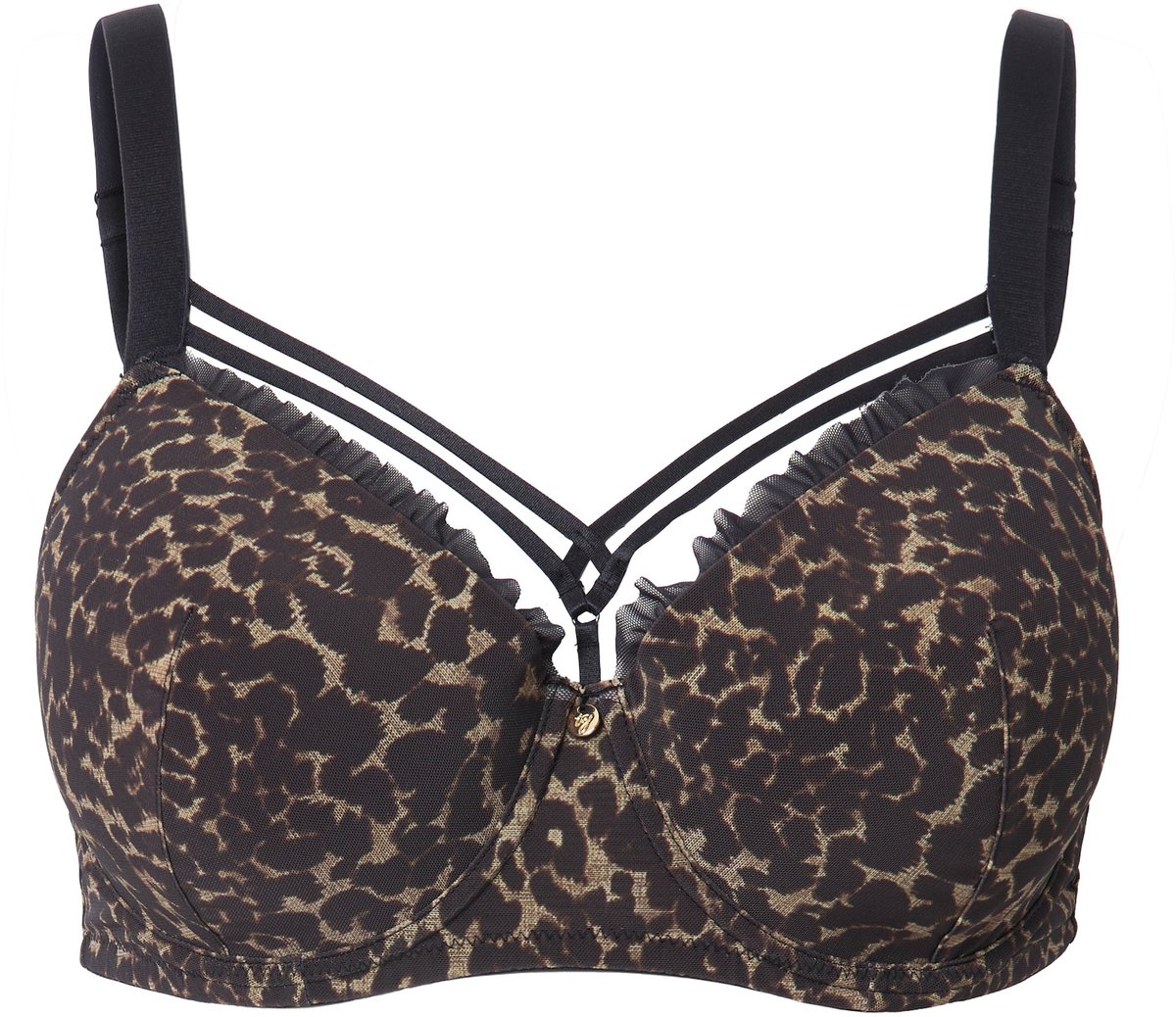 TruYou Dames - TruYou beugelbeha zachte cups dierenprint - Zwart