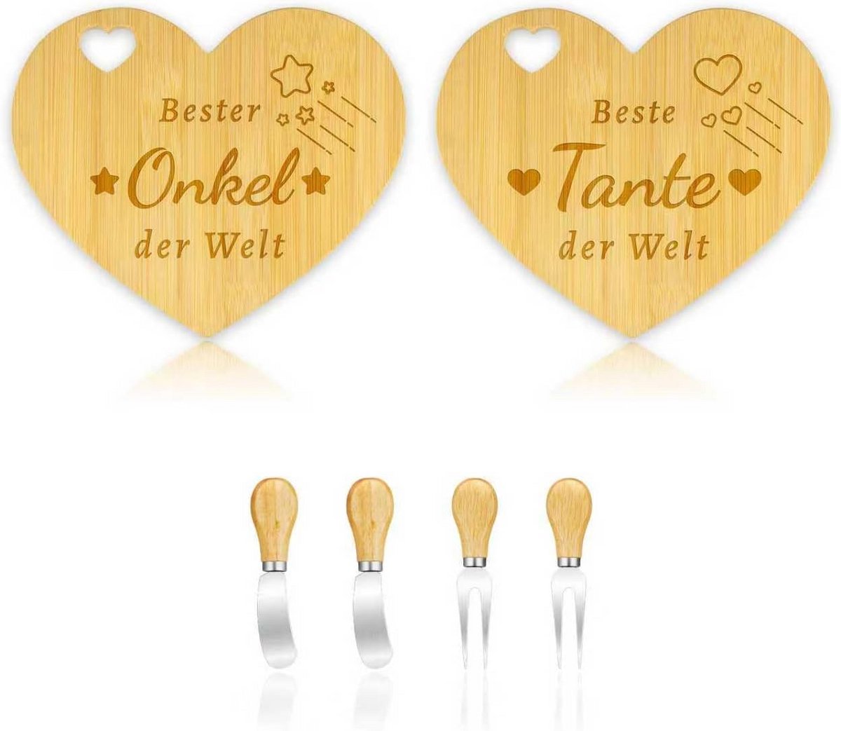 Ontbijtplanken Set van 2 - Houten Broodbord met Gravure - Cadeau voor Mannen en Vrouwen