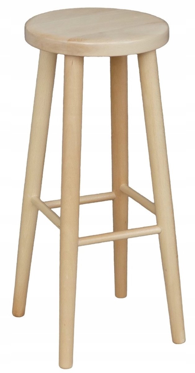 Houten Barstoel 73 cm - Massief Beuken Hout - Naturel