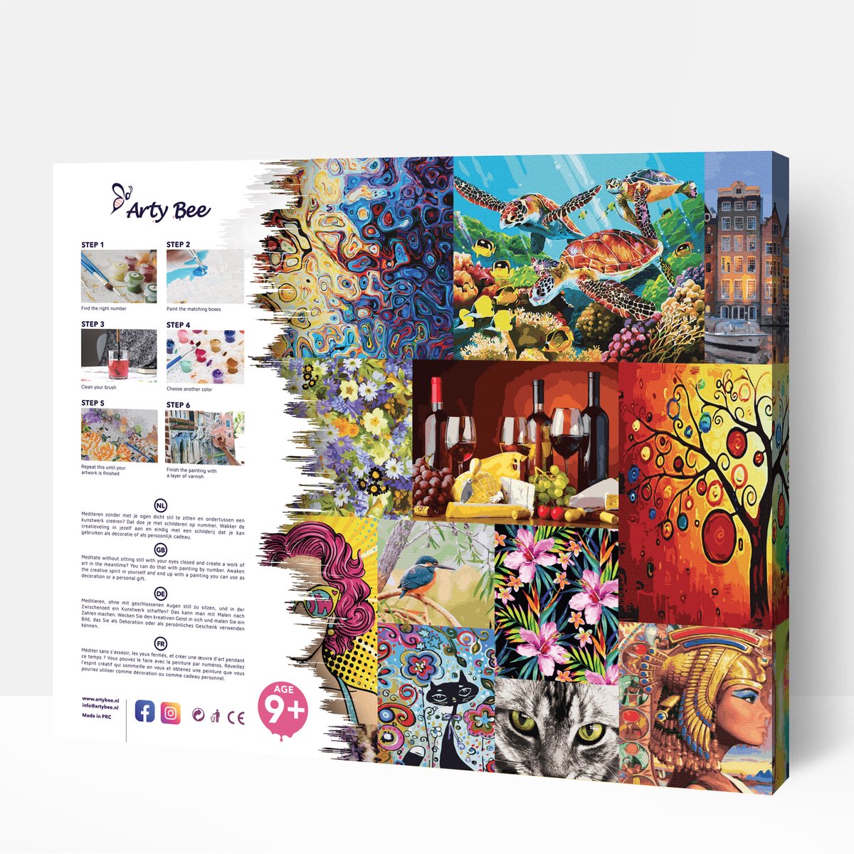Schilderen Op Nummer Volwassenen DIY Paint By Number Compleet Hobby Pakket op Frame met Vernis - ®Arty Bee - Arty Dames 40x50cm — afbeelding 6