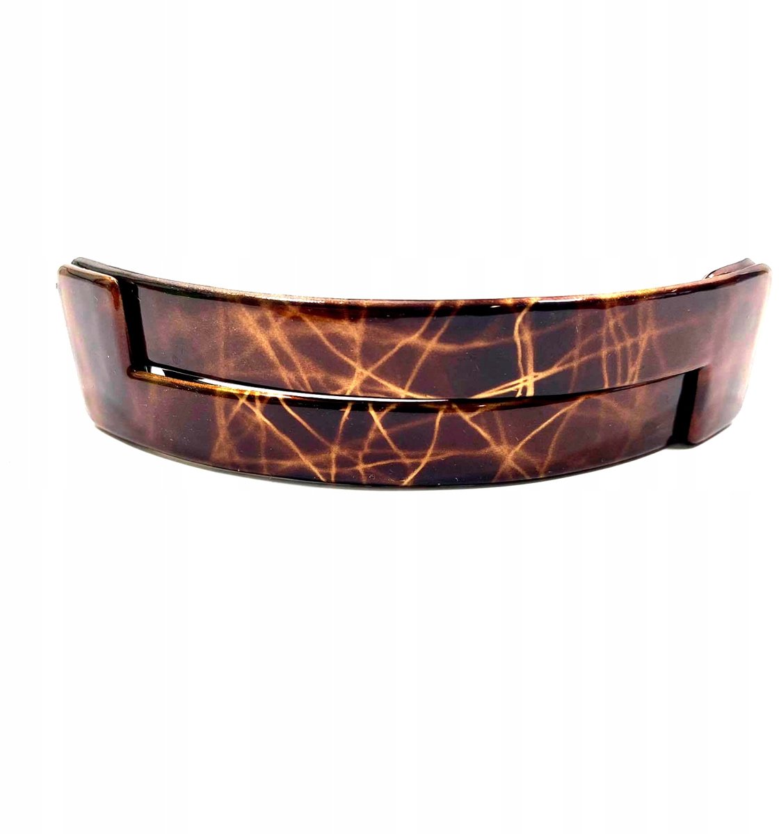 Grote Marmerlook Automatische Haarclip - Bruin