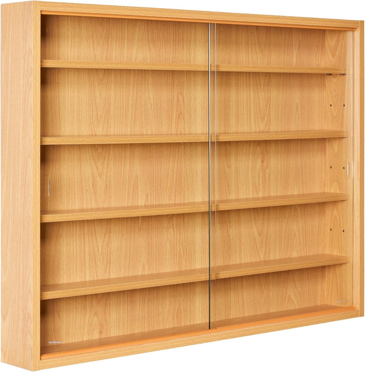 White-Label® Vitrinekast met Glas - Dressoir Kasten - Opbergkast -Bruin