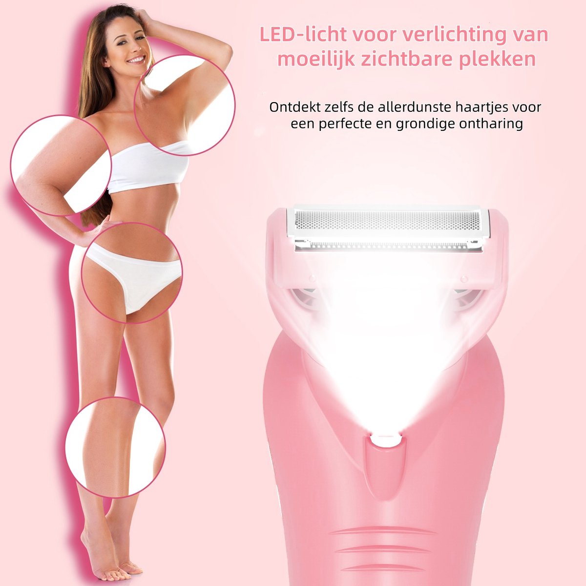 Hatteker 3-in-1 Ladyshave voor Vrouwen - Roze thumbnail 5