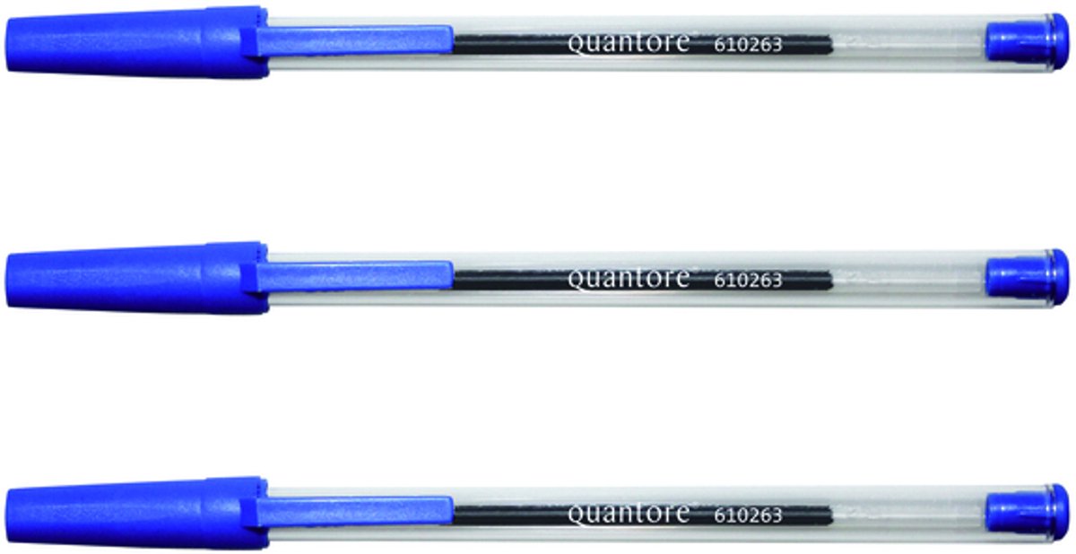 Balpen Quantore Stick blauw medium (alternatief) - 500 stuks