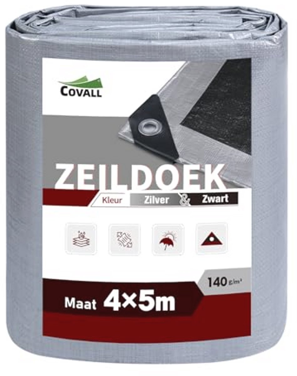 Waterdichte Zware Duty Zeil 4x5m - Multifunctioneel Grondzeil voor Tuin, Auto's, en Tent