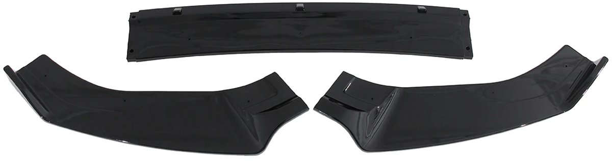 Front Bumper Lip Spoiler 3-delig – Voor VW Golf MK7 / MK7.5 GTI 2014–2019 – Glanzend Zwart – PP Kunststof