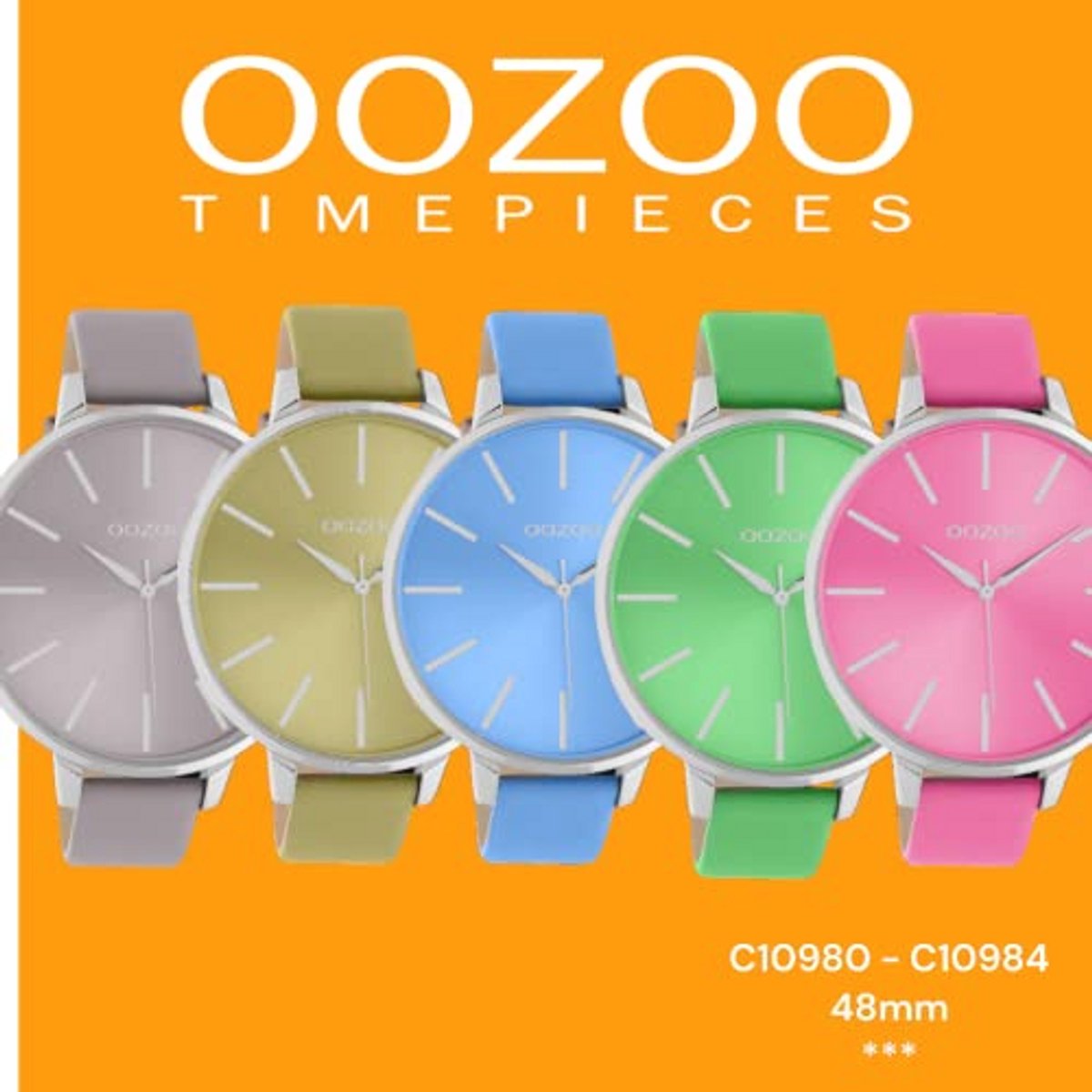 Vintage Dameshorloge met 16 mm Leren Armband - Analoog Rond Polshorloge