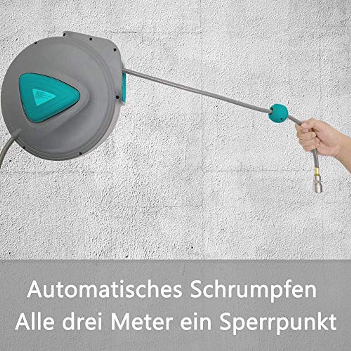 Automatische Persluchtslanghaspel 20m met Snelkoppeling - Draaibare Wandhouder voor Efficiënt Gebruik
