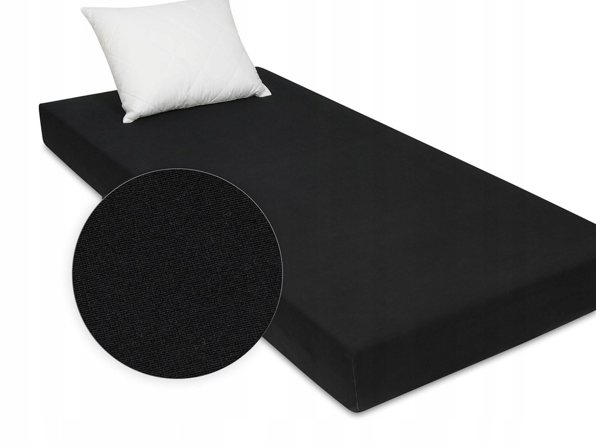 Jersey Hoeslaken met Elastiek 80x160 cm - Zwart