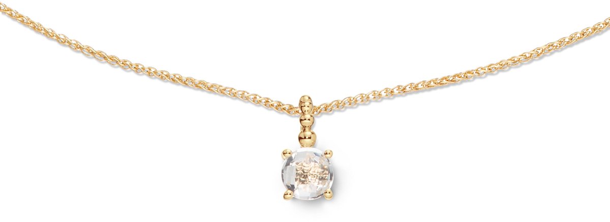 Glow 202.2302.45 Elements Of Love Dames Ketting - Collier - Sieraad - Ketting met hanger - Fantasie - 14 Karaat Goud - Vossenstaart - 10 mm breed