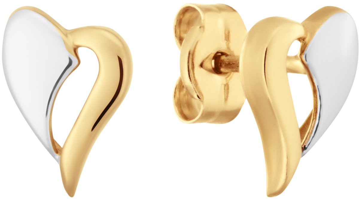 Glow 206.5010.00 Dames Oorbellen - Oorknopjes - Sieraad - 14 Karaat Goud - 6 mm breed - 8 mm lang