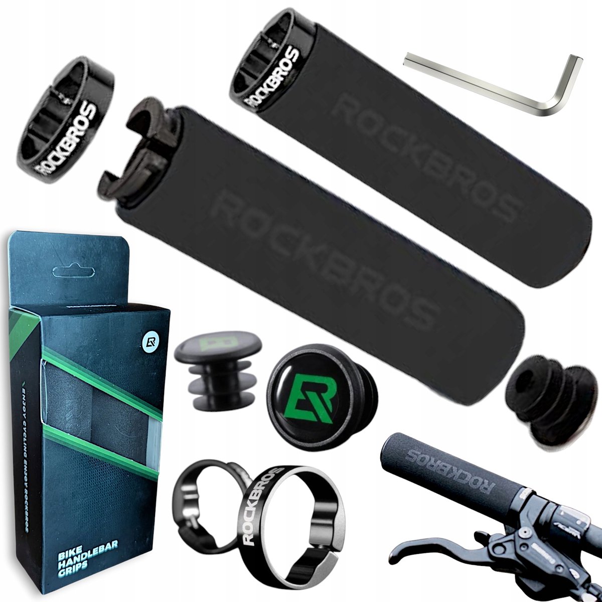 ROCKBROS Fiets Grips MTB Schuim Lock-on 130mm Zwart