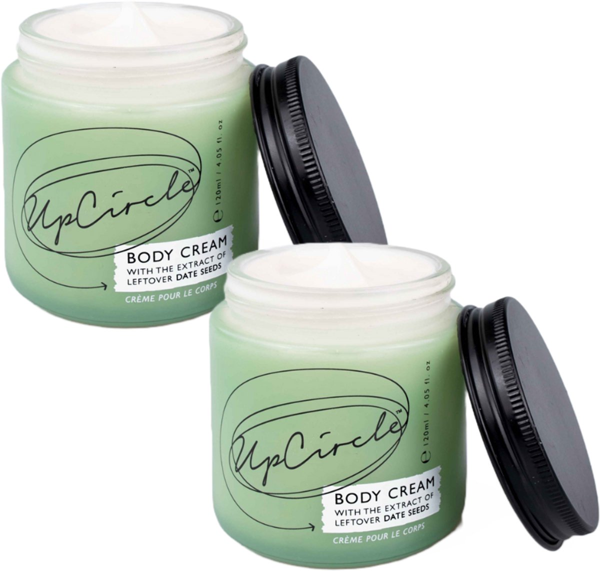 UpCircle - Bodycrème - 99% Natuurlijke Ingrediënten - Met Upcycled Dadelpit-Extract - Voor Alle Huidtypes - Vegan - 2 x 120 ml