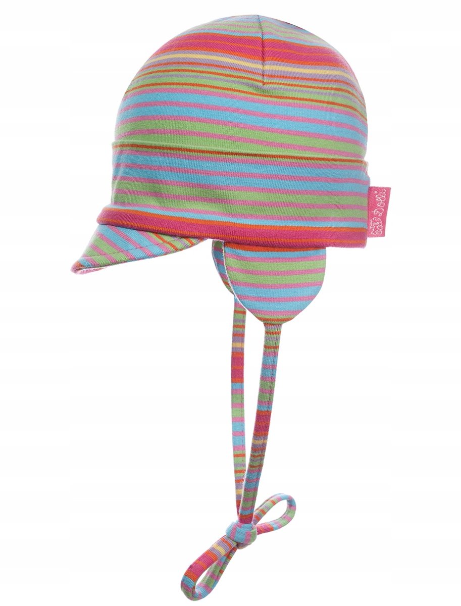 Zomerse kinderpet met de streep, groen, maat 45