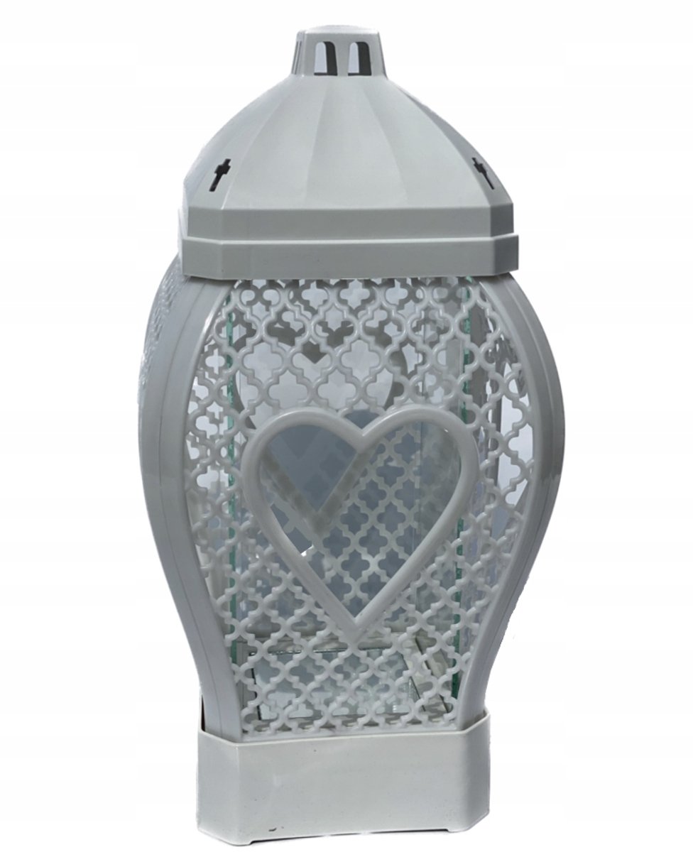 Glamour Hart Lantaarn Wit 37cm - Sierlijk en Ruim
