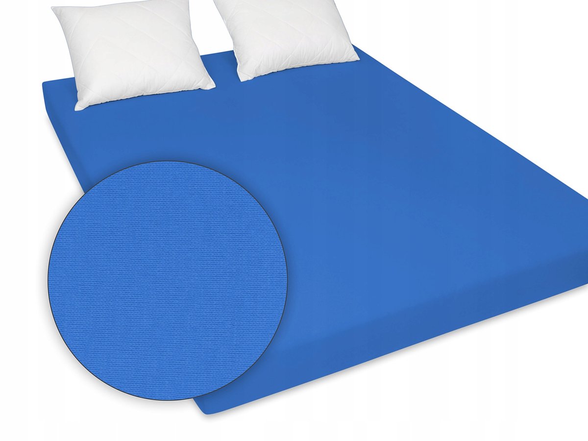 Jersey Hoeslaken 200x200 cm Blauw - Zacht Katoen