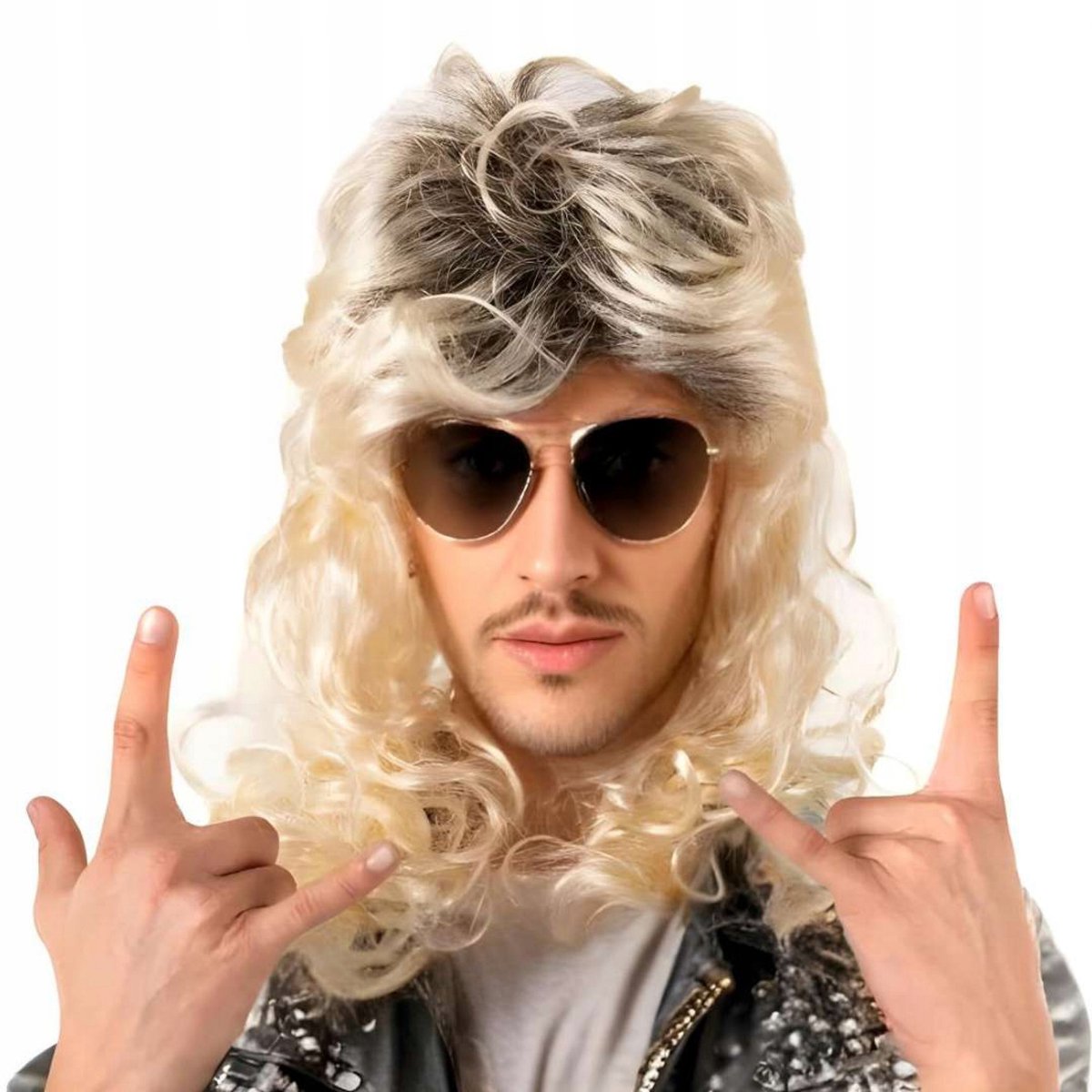 Merkloze Herenpruik Blond Krullend Lang Haar - Retro Jaren '70, '80, '90